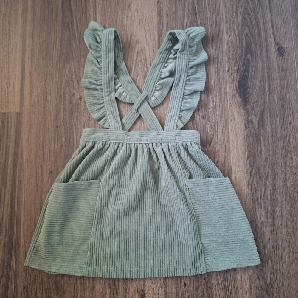 💙 Wonder Nation Girls Soft Thick Corduroy Overall Dress Size 4T Fall Winter Cla